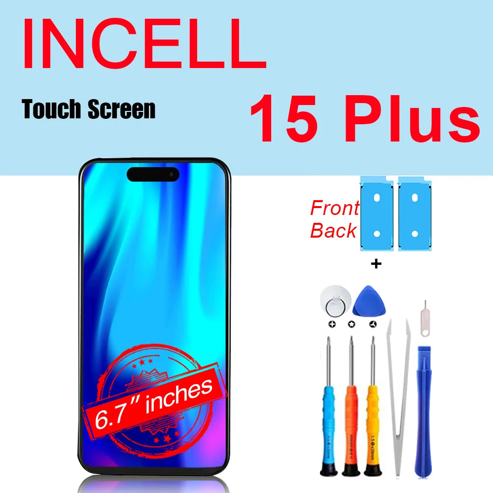 PINZHENG High Quality Screen INCELL LCD OLED For iPhone 14 Pro 15 Plus 13 Pro Max Display For iPhone Replacement With Tools