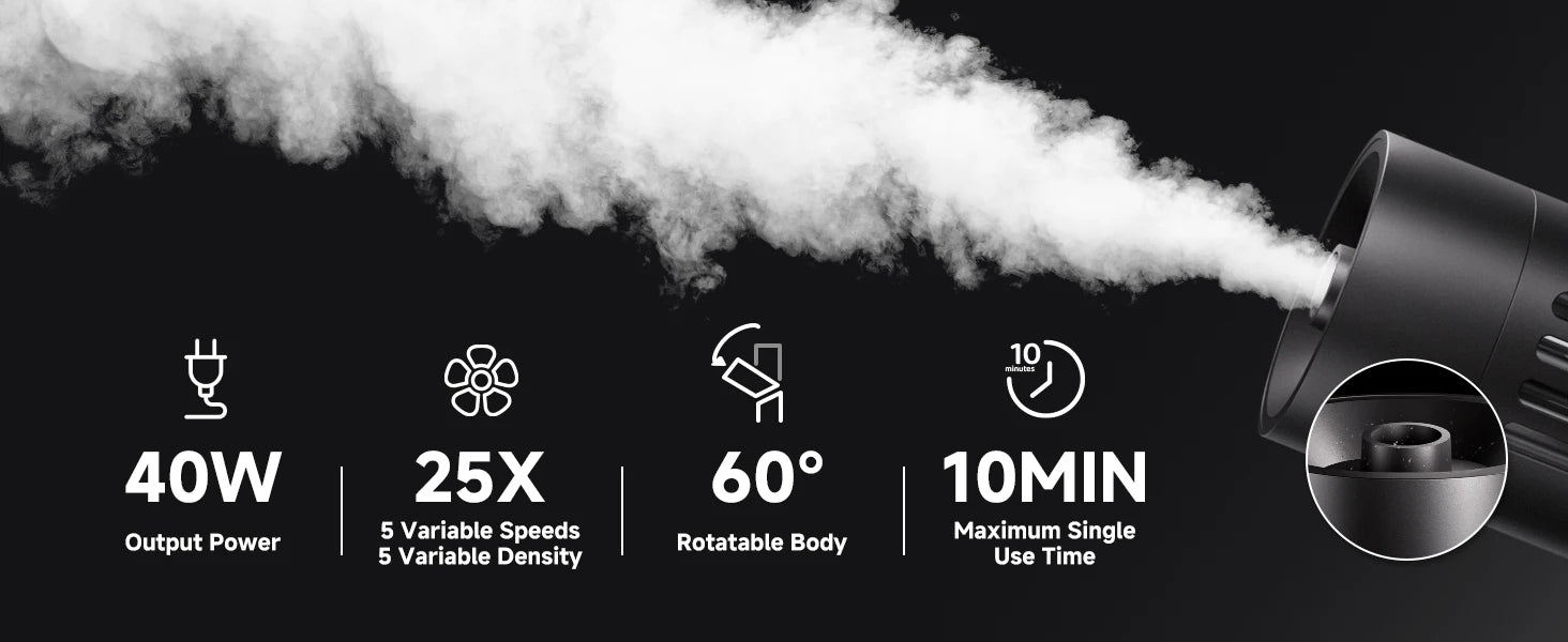 COLBOR CF5 Mini Fog Machine 40 W Portable Remote Control Smoke Machine for Photography, Fog Smoke Machine for Video Production