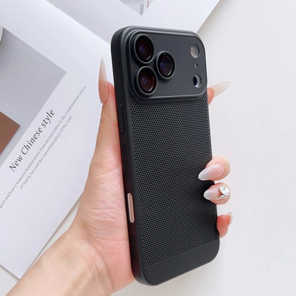Original Ultra Thin Cooling Heat Dissipation Phone Case For iPhone 17 16 12 15 13 14 Pro Max Plus 17Pro 17 Air Breathable Cover