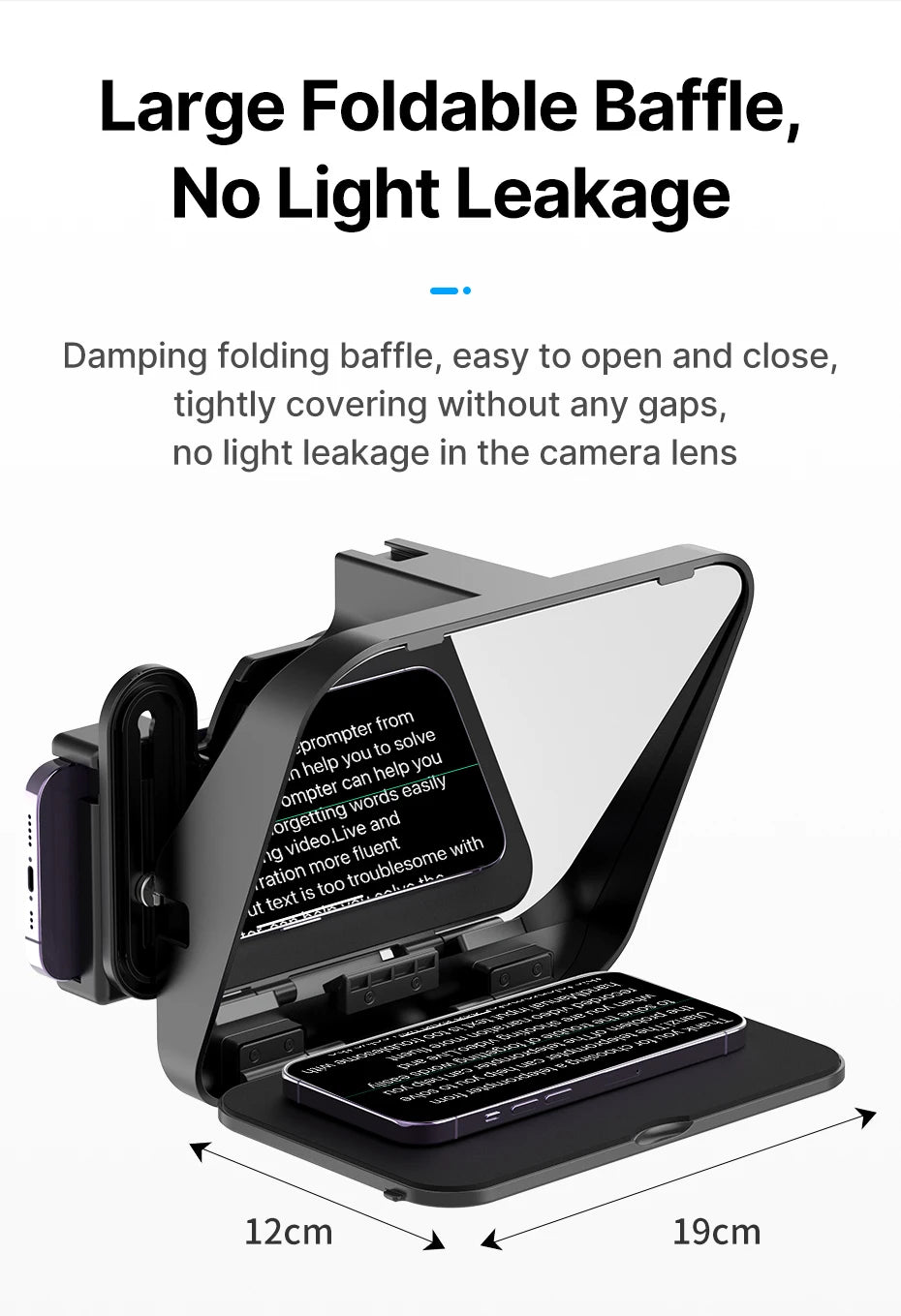 Ulanzi RT02 Teleprompter Portable Mini Collapsible Prompter for Tablets DSLR Laptop Camera Phone Live Streaming Video Recording