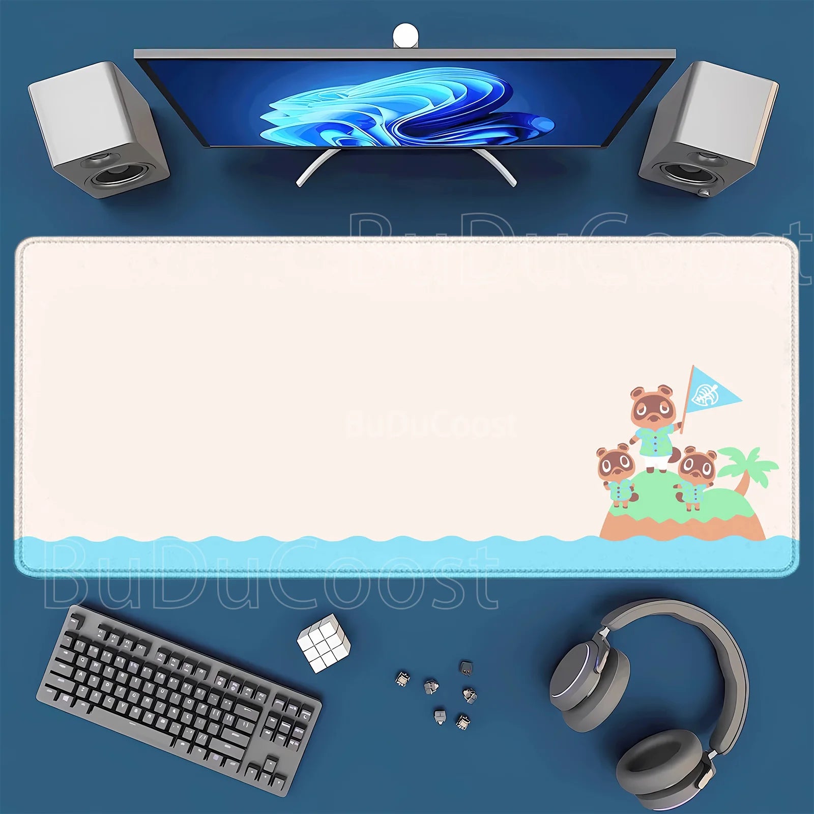 Large Kawaii Mouse Pad Non-Slip Gaming Cute Cartoon A-Animals Laptop Gamer Crossing Mousepad HD Printing XXL 400x900mm Desk Mat