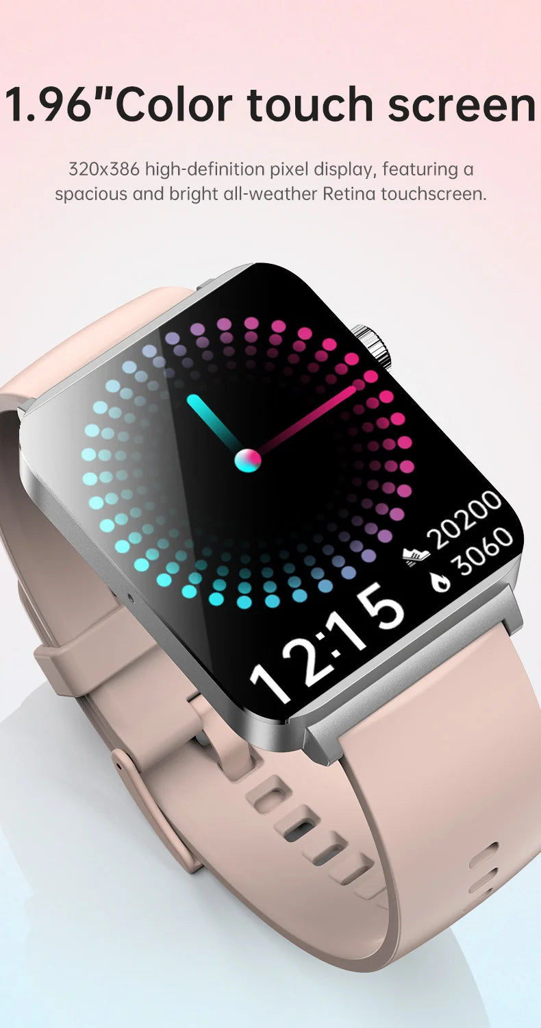 KS03 PRO Health Smart Watch For Men Women Bluetooth Calling Fitness Tracker Smartwatch E/C/G Test Outdoor 1.96