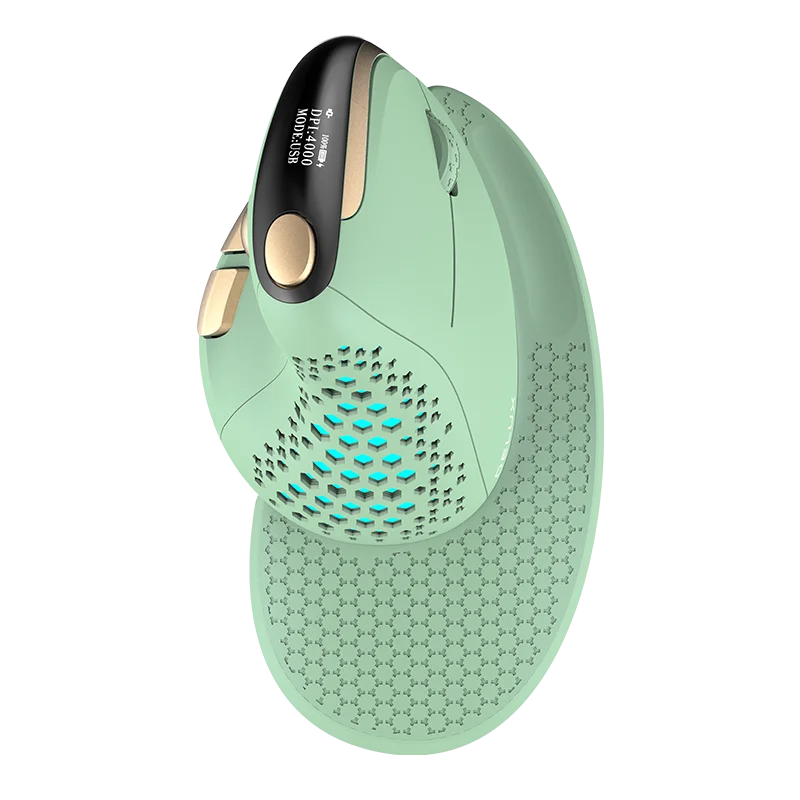 Delux M618XSD Seeker Ergonomic Vertical Mouse with OLED Screen 4000DPI Rechargeable 1000mA Removable Back Cover For Computer - WinSupport Tech