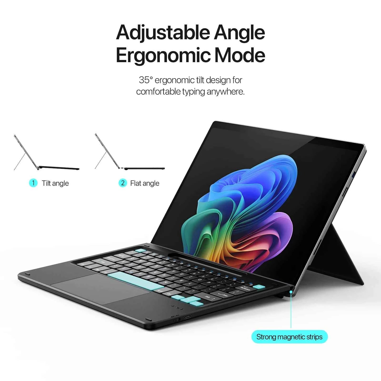 DUXDUCIS Bluetooth-Compatible Magnetic Ultra-Slim Keyboard For Microsoft Surface Pro 8/9/X/10/11 with Touchpad Backlight