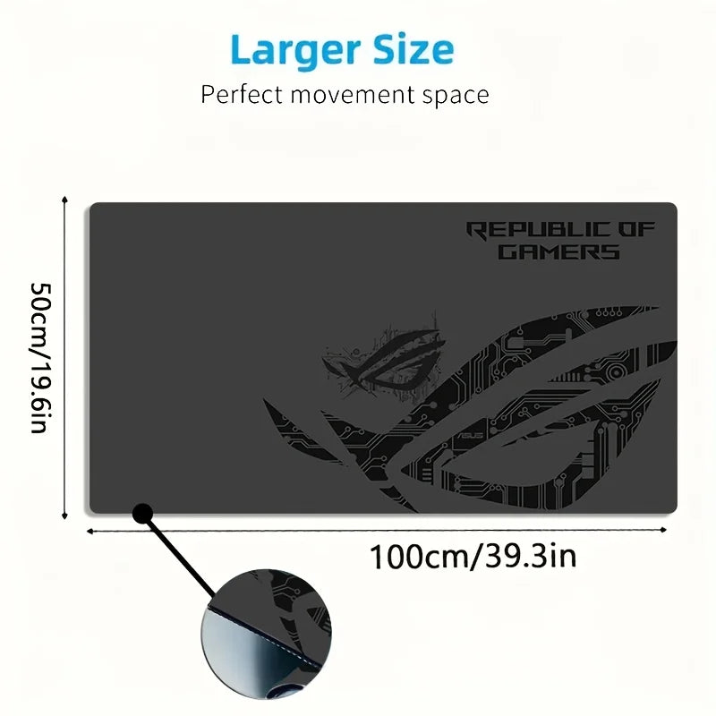 1pc Large Gaming Mouse Pad ROG Circuit Board Design Anti-Slip Rubber Base Extended Desk Mat for Office Gaming Setup PC Accessory