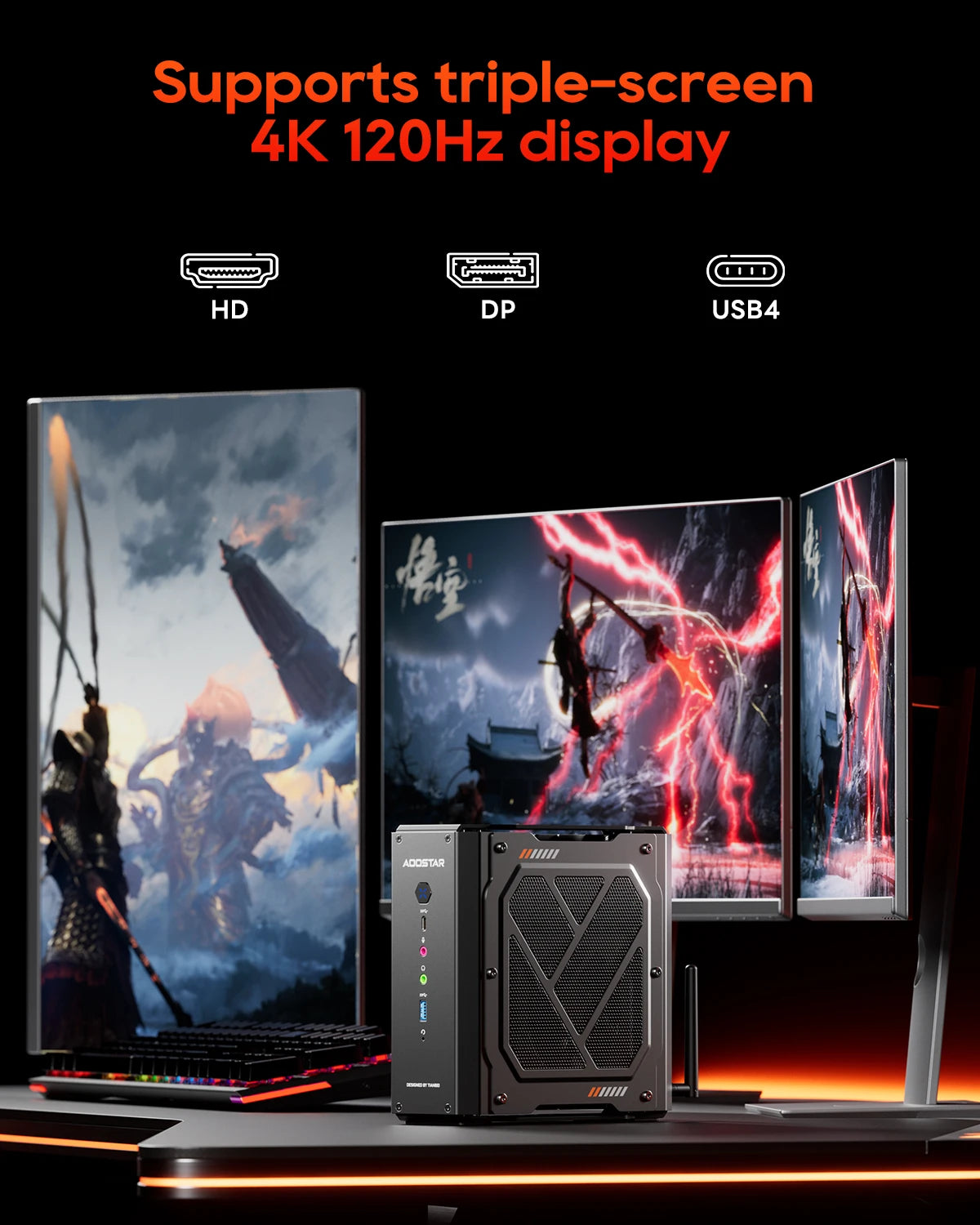 AOOSTAR GODY Mini PC AMD Ryzen 9 7940HX CPU+AMD Radeon RX 7600XT WiFi 7 Graphics High Performance Gaming Desktop Computer - WinSupport Tech