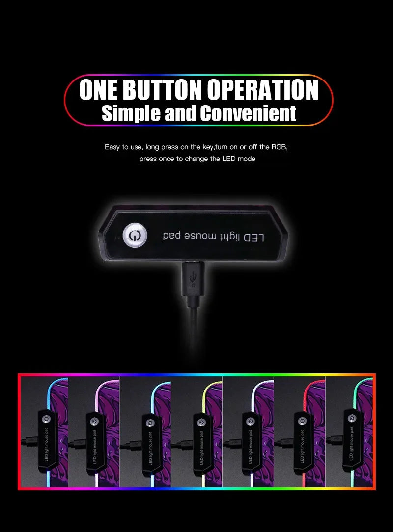 RGB Led Backlight Mouse Pad Cool Cyberpunk Gaming Accessories Carpets Large Mause Pad Gamer XL Neon Desk Mat Rug Mouse Mat