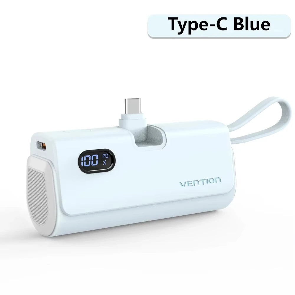 Vention Power Bank 4800mAh PD 22.5W Fast Charging Mini Portable PowerBank for iPhone 15 14 13Pro Max Xiaomi Huawei Phone Charger