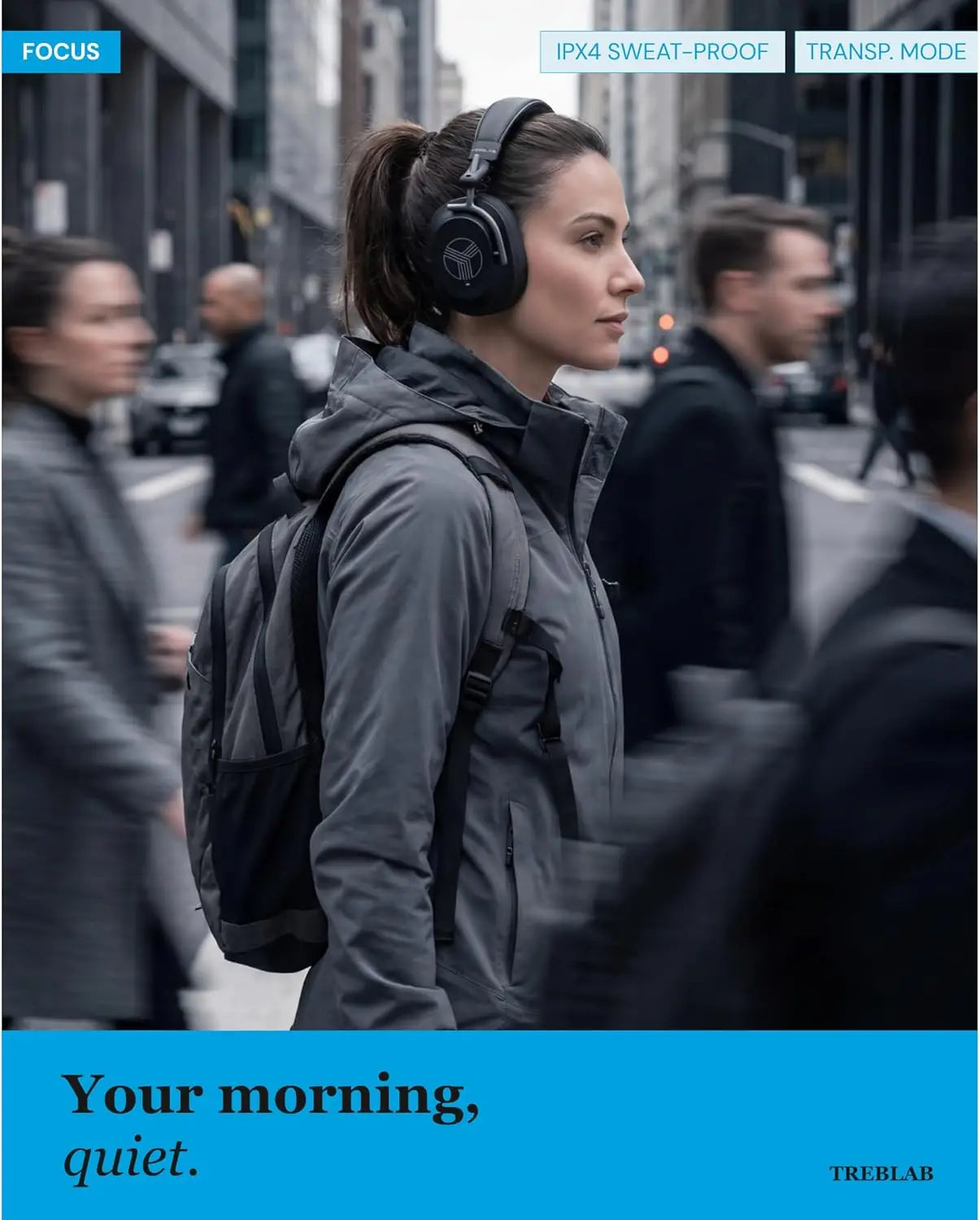 Active Noise Cancelling Headphones Over-Ear, Wireless Bluetooth 5.3 with Mic, 65-Hr Battery, Hybrid ANC, Multipoint, Deep Bass, IPX4, Foldable for Travel Work Commute Gym