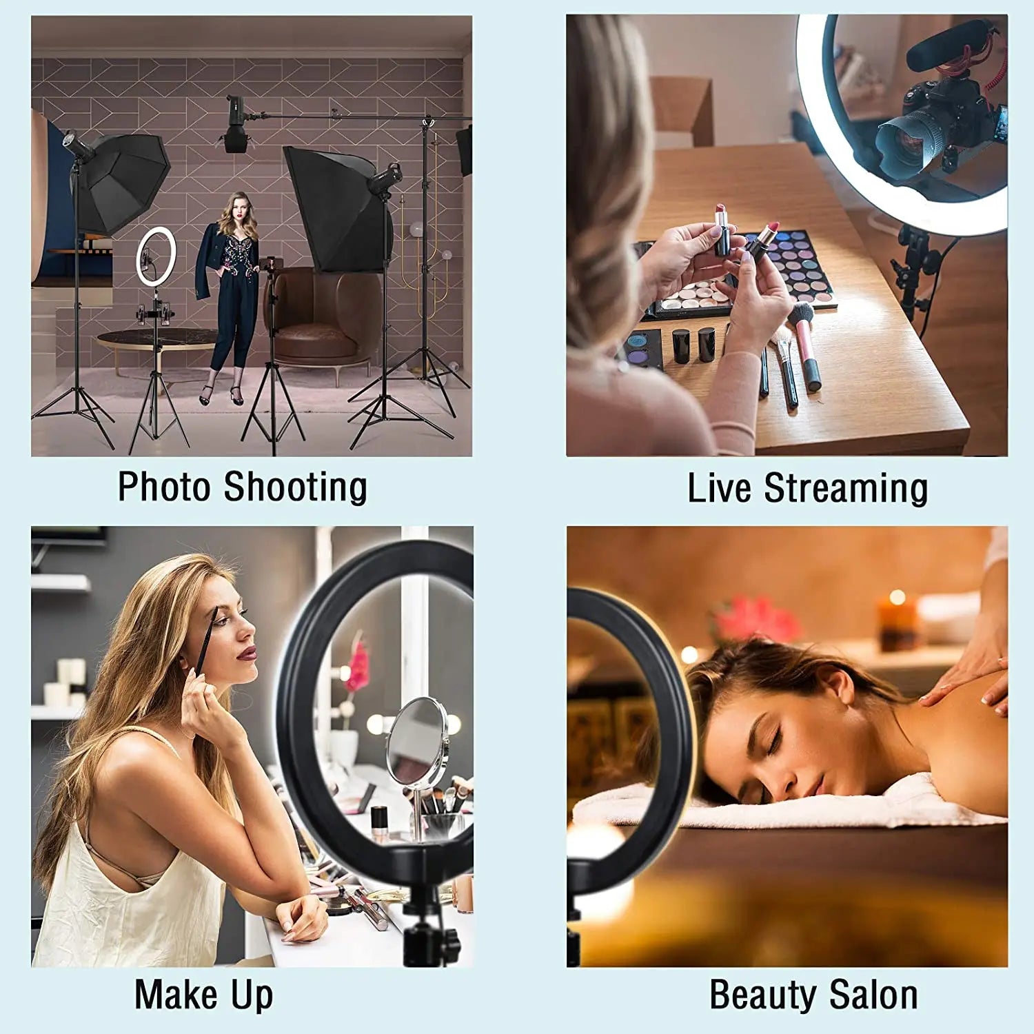 16/26/33CM LED Ring Light Photographic Selfie Ring Light With Flexible Tripod Holder For Live Video Streaming Studio Fill Lamp