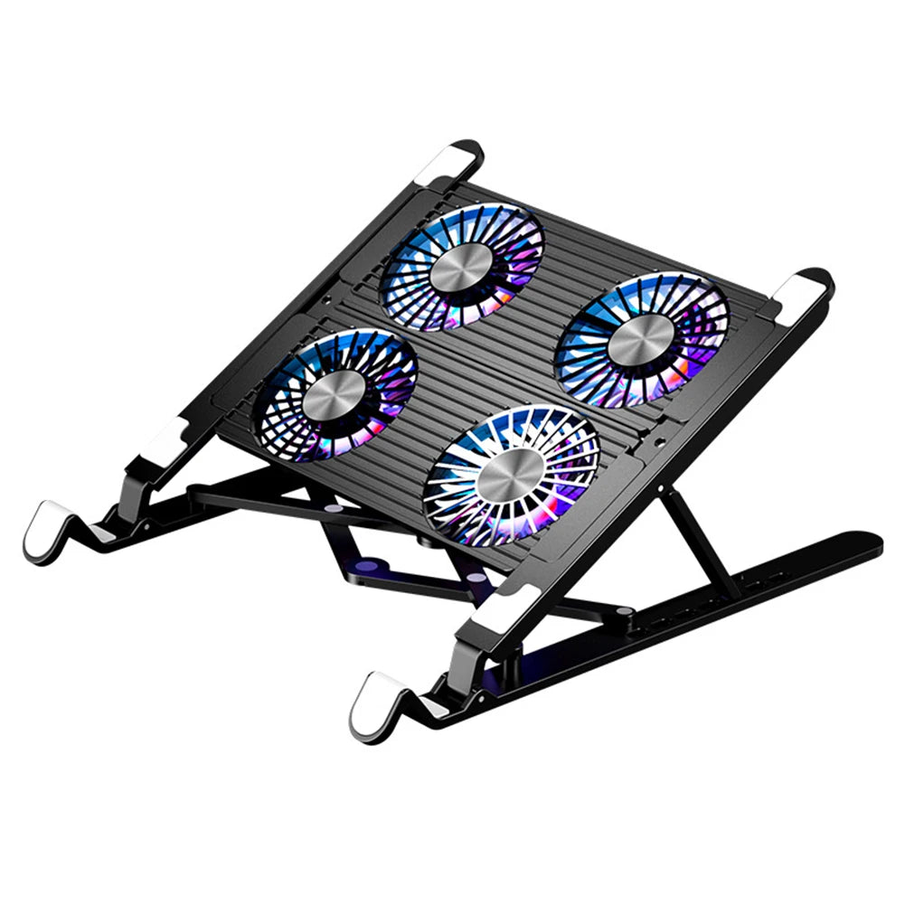 Laptop Cooling Pad with 2/4 Fans, Foldable Laptop Cooling Fan, RGB Silent Portable Laptop Holder, for 11-17.3 Inch Laptops - WinSupport Tech