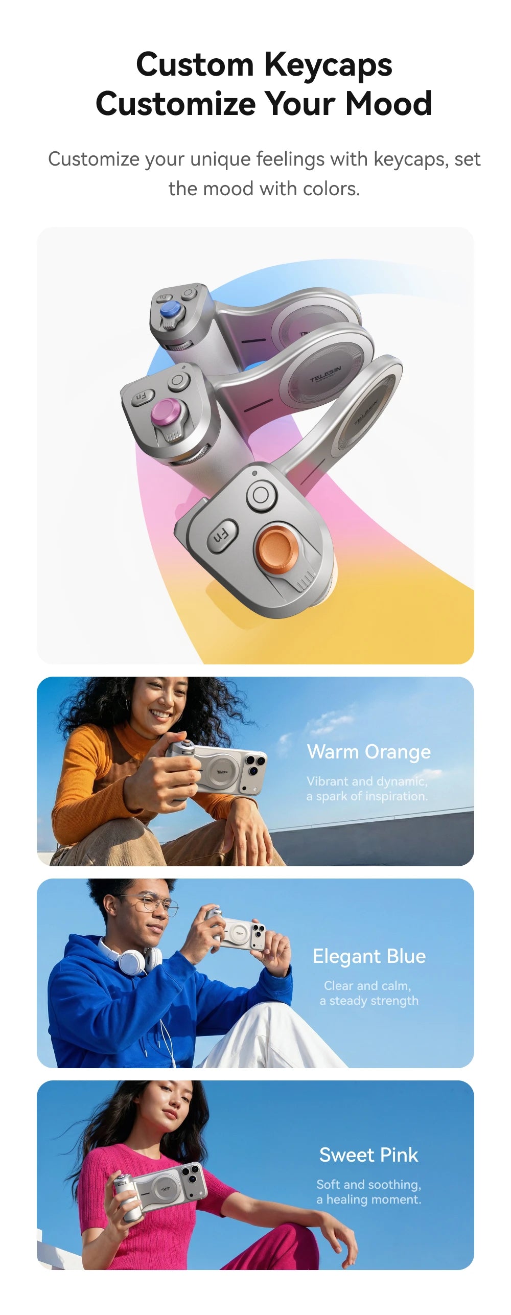 TELESIN Magnetic Phone Camera Shoot Hand Grip 3200Mha Powerbank Wireless Charging Phone Holder Shooting Aid for Iphone Andriod