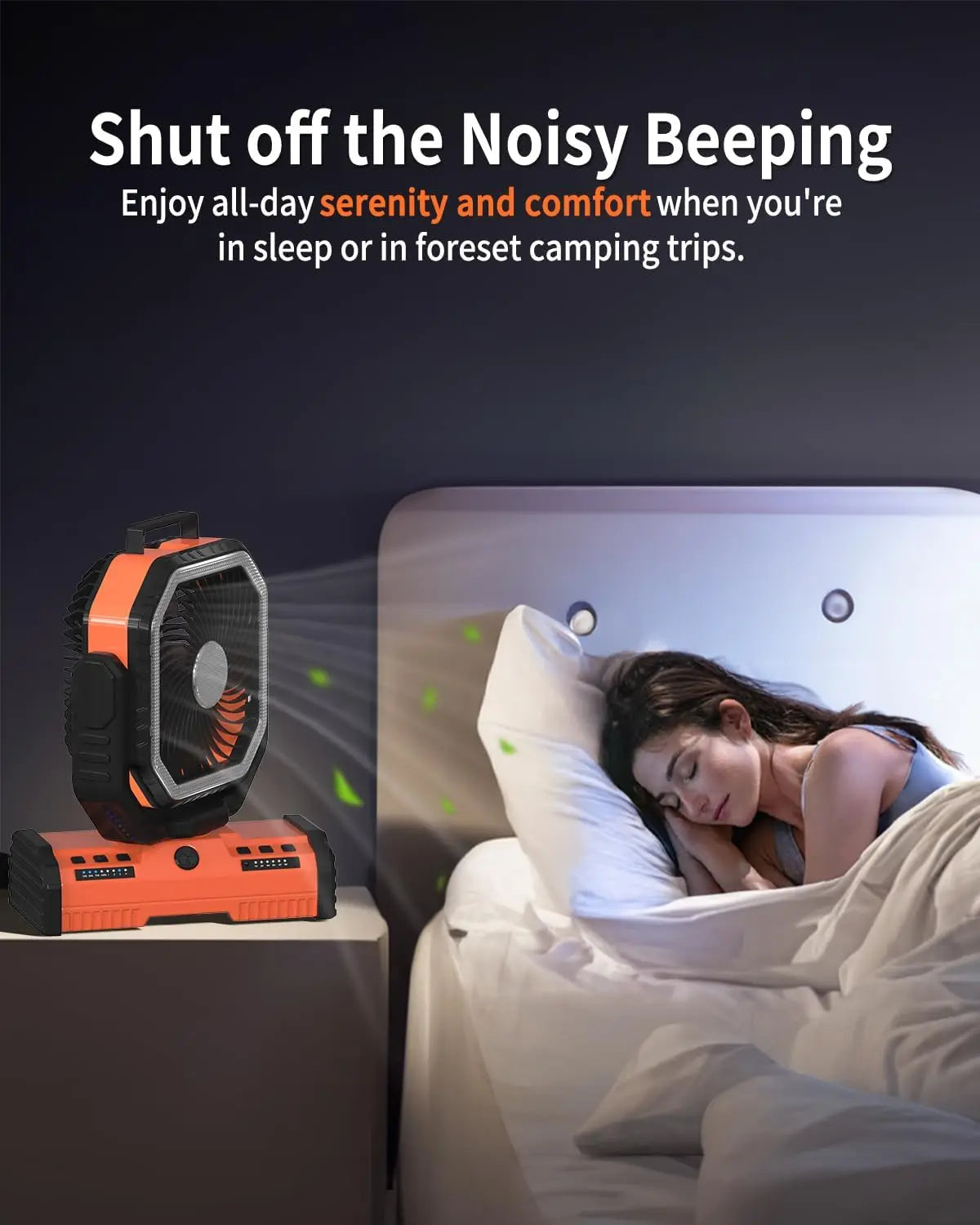 Gobortone 12 Inch 40000Mah Ventilador Recargable Camping Battery Operated Powered Fan with LED Lantern Light Cordless USB Desk