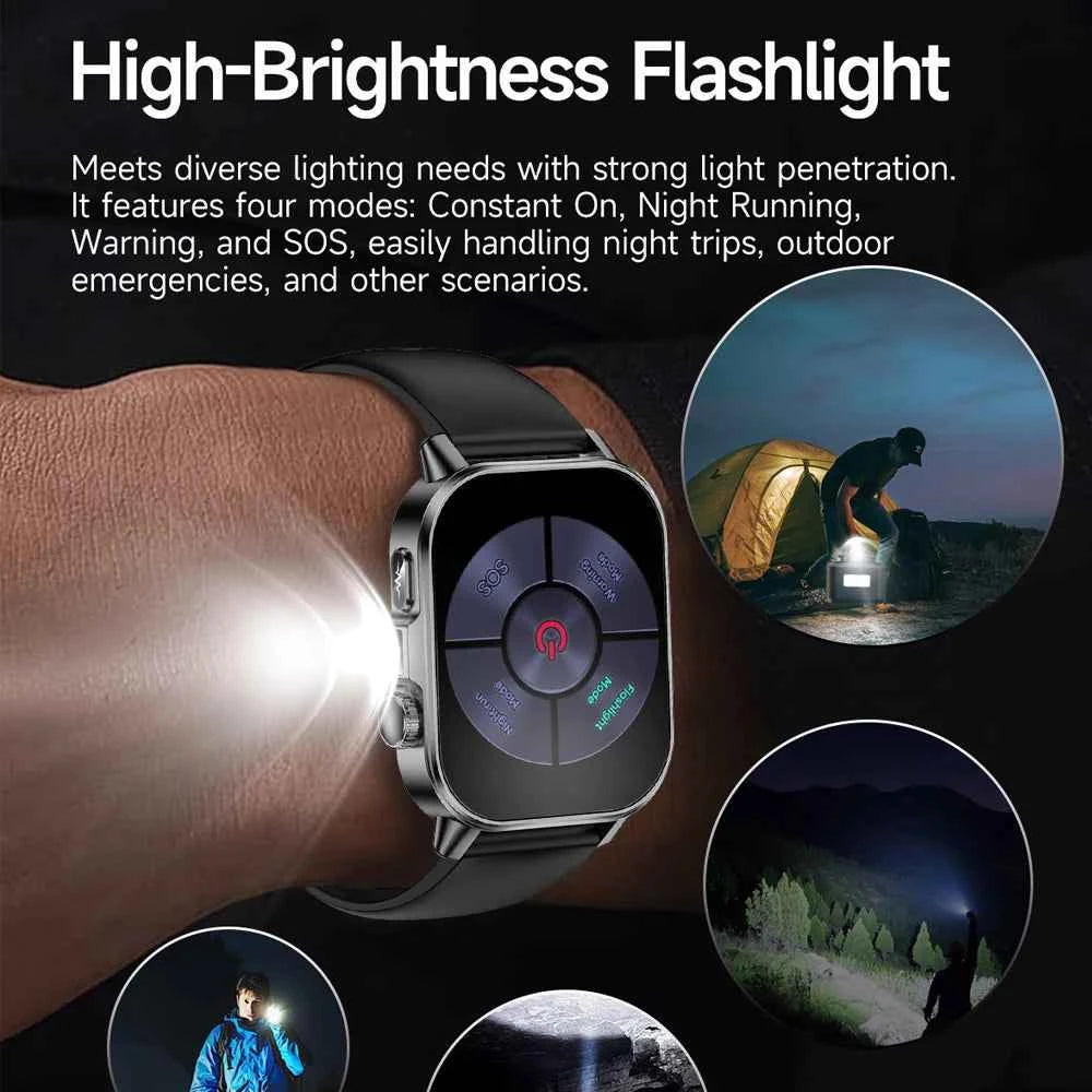2026 New Model Uric Acid & Lipid Health Analysis Smart Watch Men ECG+PPG Bluetooth Call 2.01-inch Flashlight Smartwatch Women
