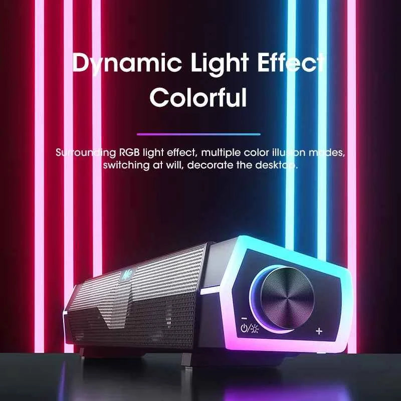 Niye V18 4D Computer Soundbar Speaker – USB Powered Bluetooth 5.3 Stereo with RGB Lights