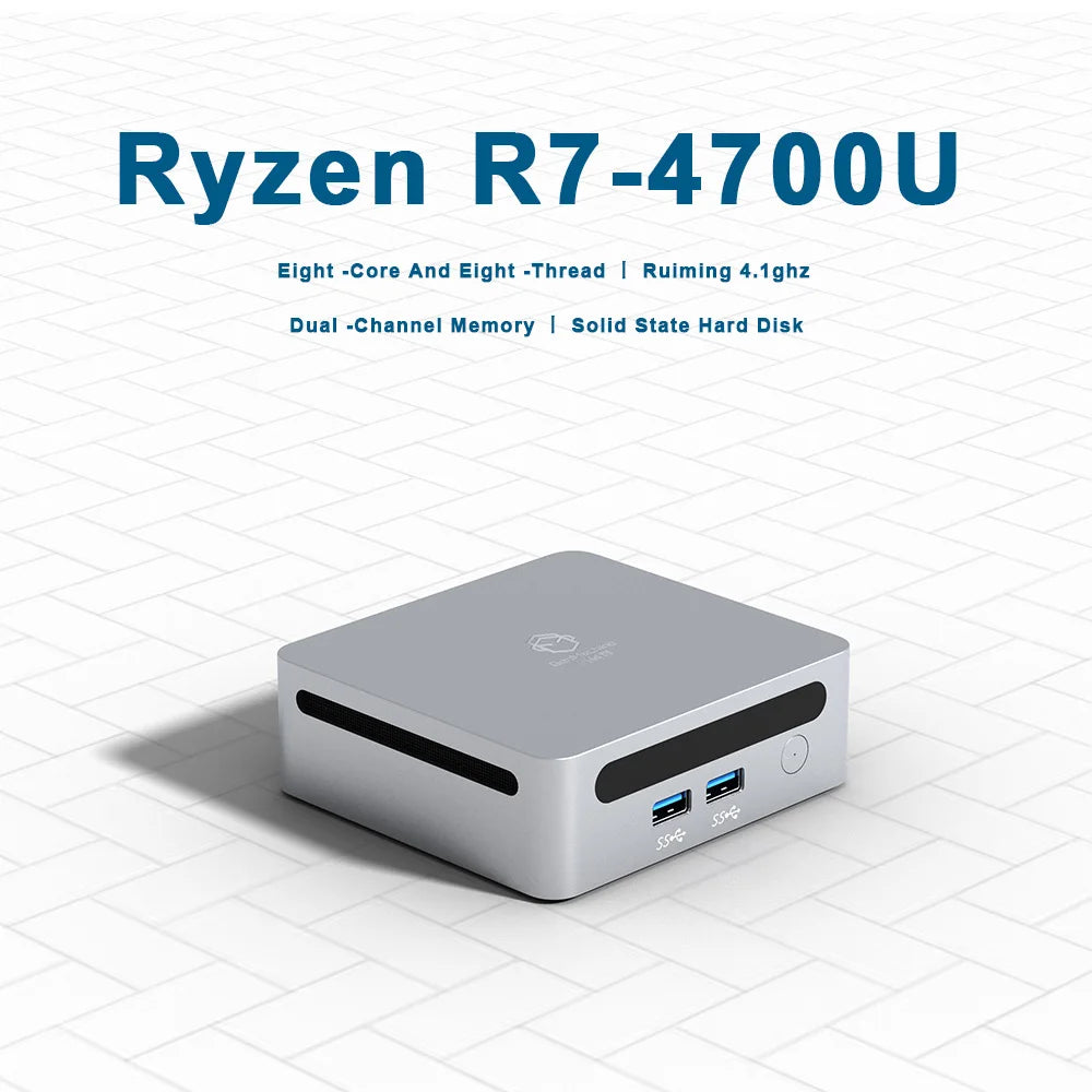 2025 GenMachine New Mini PC Ren4000 4700U AMD Ryzen7 4700U CPU  2.0GHz Up to 4.1GHz Windows 10/11 DDR4 64GB WiFi6 NUC gaming pc - WinSupport Tech