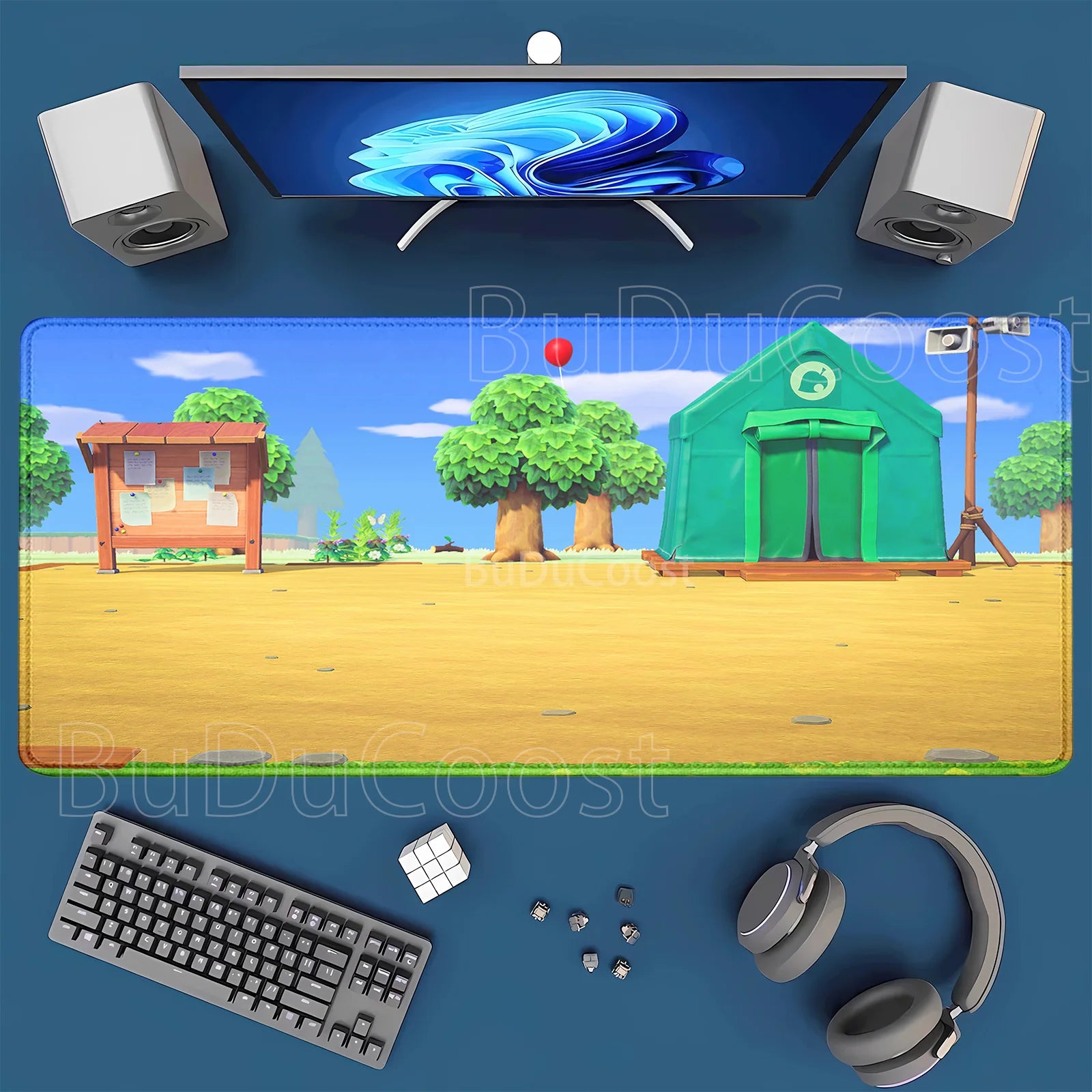 Large Kawaii Mouse Pad Non-Slip Gaming Cute Cartoon A-Animals Laptop Gamer Crossing Mousepad HD Printing XXL 400x900mm Desk Mat