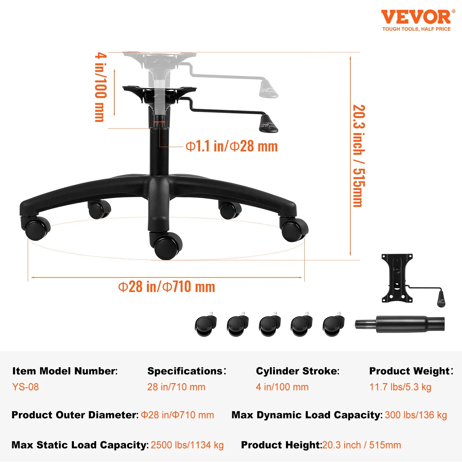 SucceBuy Office Chair Base – Heavy-Duty Universal Replacement