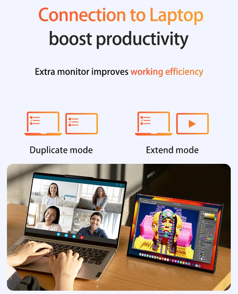VCHANCE 14 Inch FHD Portable Monitor Metal Frame 1920*1200p 16:10 100%sRGB HDR Travelling Display for PC Xbox Switch ps5 Macbook