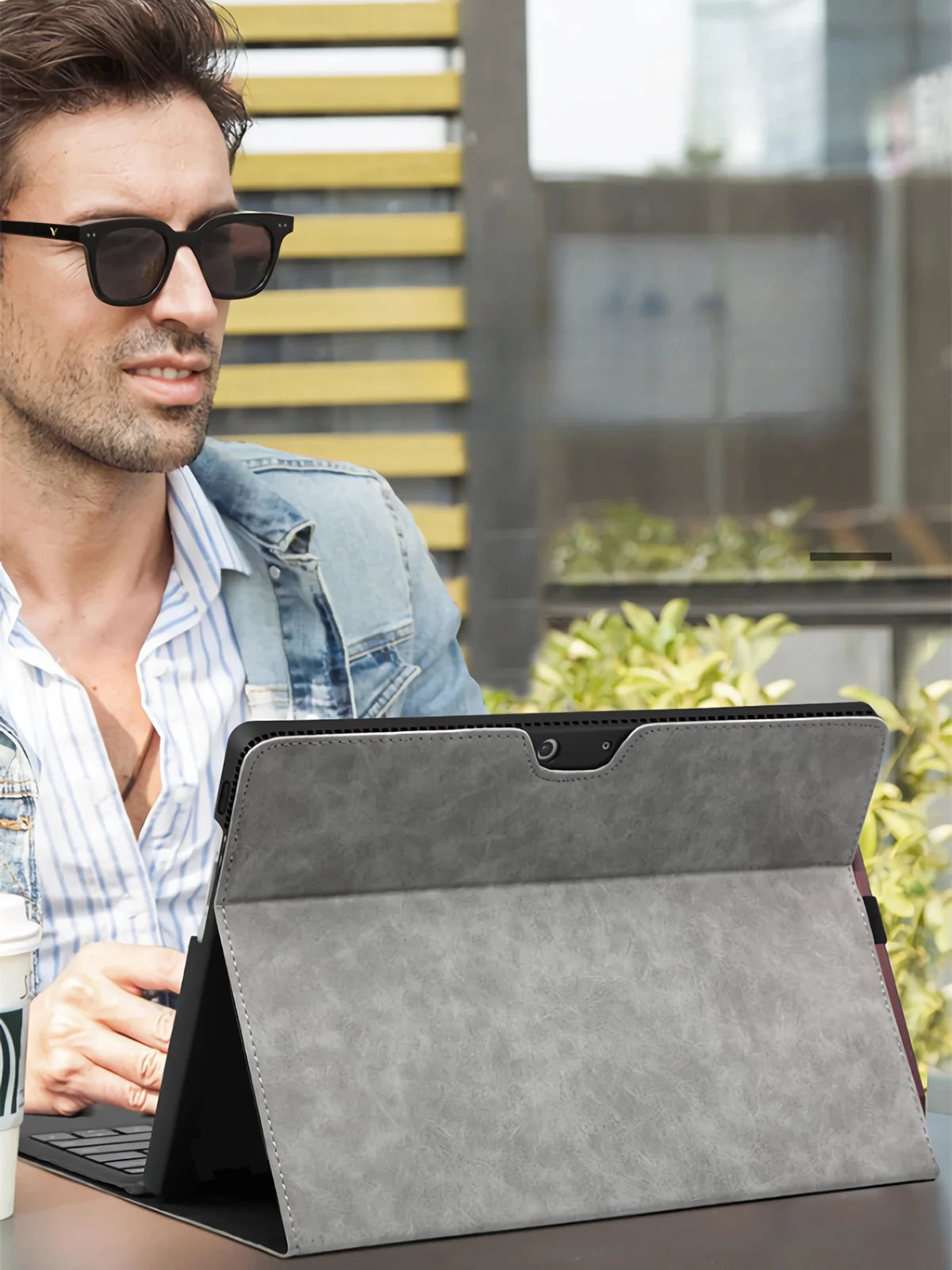 Business Cover for Microsoft Surface Pro 11/10/9 Portfolio Case 13inch Multiple Angle Stand Tpu Shell Compatible with Keyboard