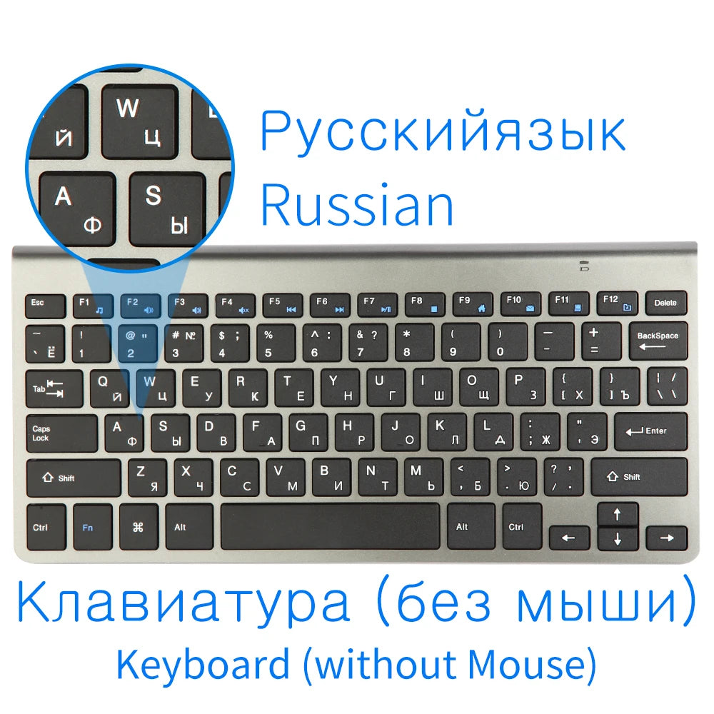 Mini Wireless Keyboard and Mouse 2.4G Protable Silent Mice Russian Korean Hebrew US Keyboard Kit for Laptop Mac PC TV Box