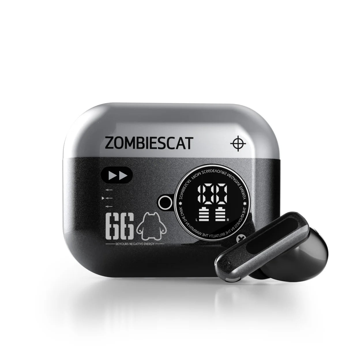Zombies Cat Alloy ANC Headphones Bluetooth 6.0 -45dB Active Noise Cancellation Earbuds Powerful Deep Bass TWS Wireless Earphones
