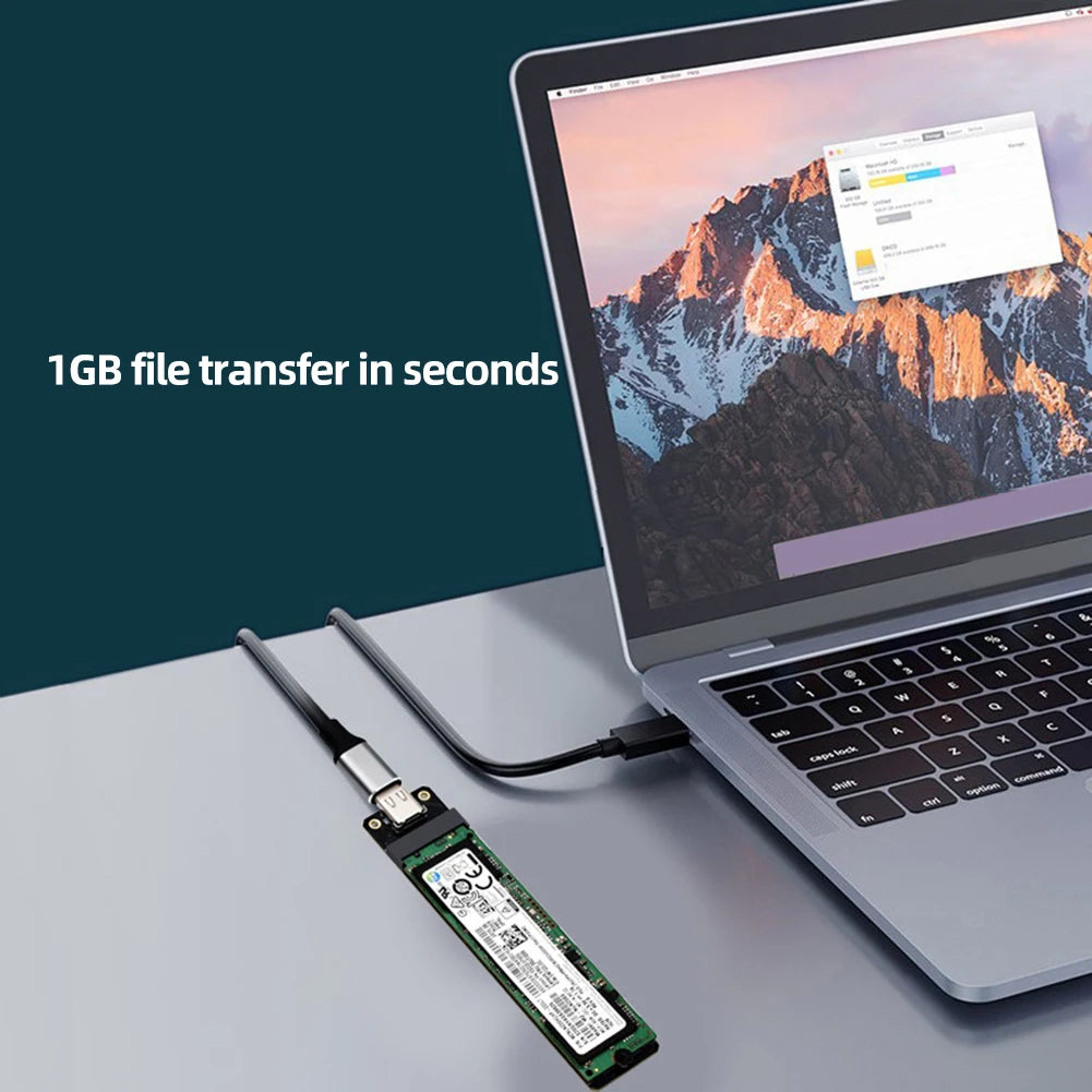 M.2 SSD SATA/NVMe To USB 3.1 Adapter B+M Key/M Key M2 To USB3.1 SSD Riser Card Hard Disk Box Adapter for 2230/2242/2260/2280 SSD