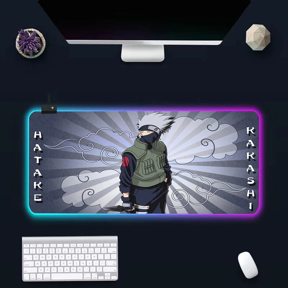 Anime N-narutos RGB Pc Gamer Keyboard Mouse Pad Mousepad LED Glowing Mouse Mats Rubber Gaming Computer Mausepad - WinSupport Tech