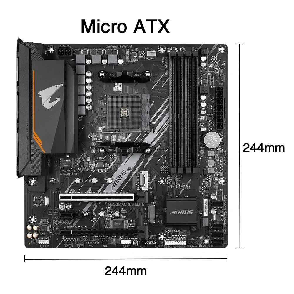 GIGABYTE B550M AORUS ELITE Motherboard Micro-ATX Socket AM4 For Ryzen 5000 4000 3000 Series CPU Dual Channel DDR4 SATA3 M.2