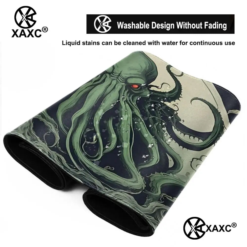 Cthulhu Green Octopus Mouse Pad Large Rubber Anti-slip PC Desk Accessories for Office and Gamer Keyboard Mats Decor Mat HYBXXC