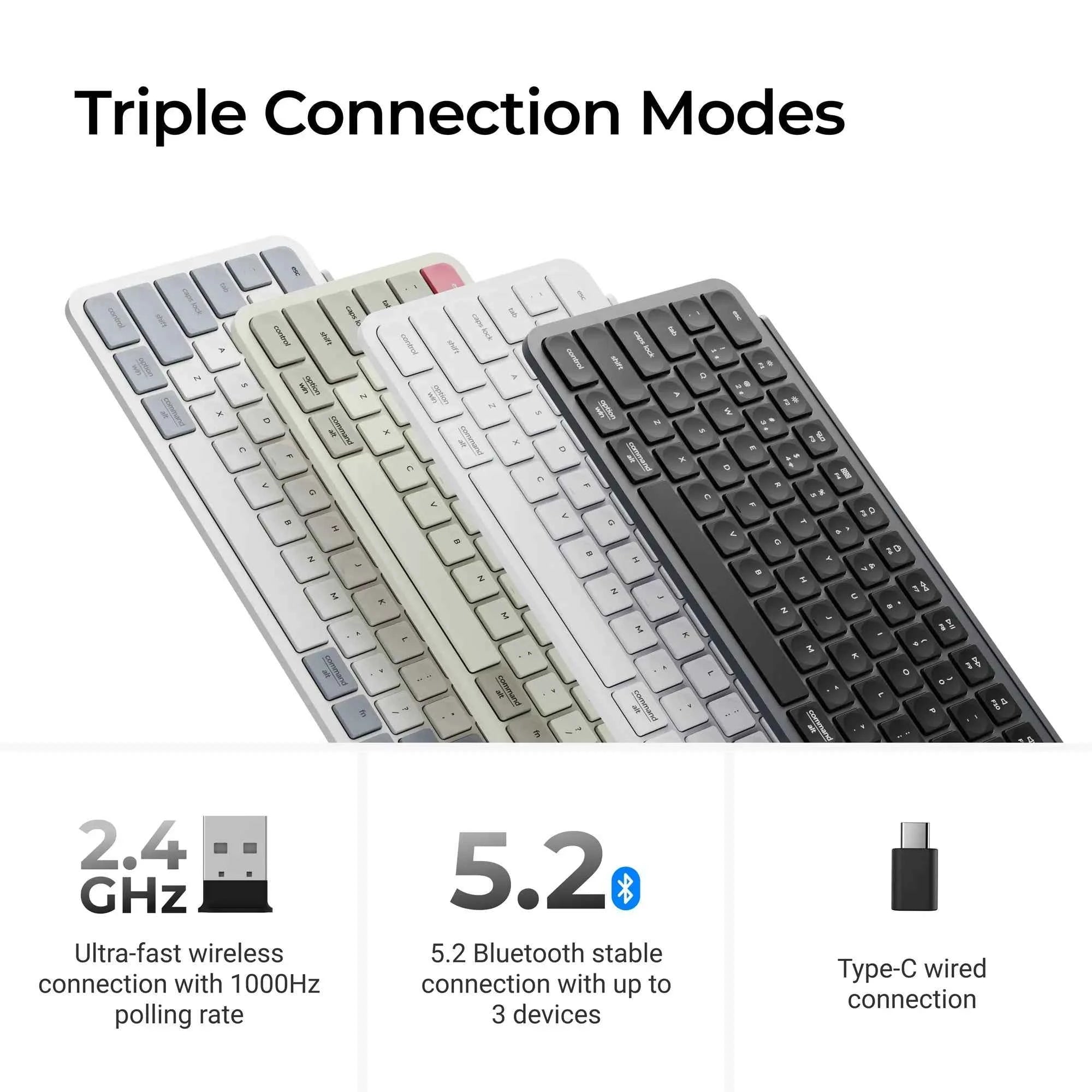 Keychron B6 Pro ZMK Ultra-Slim Wireless Keyboard Full Size Portable Lightweight 2.4GHz & Bluetooth Connections