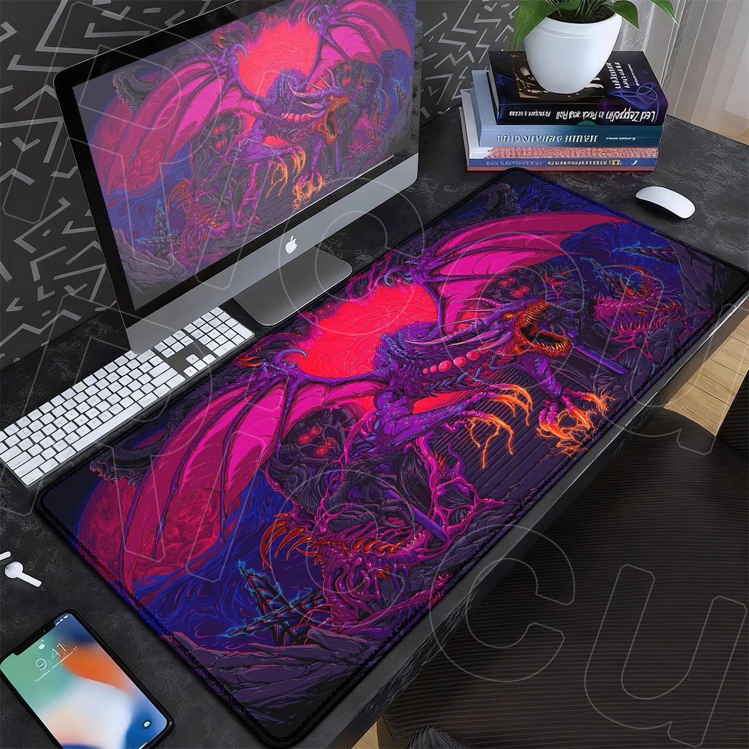 60x35cm Company Office Mice Extend Carpet XXL Hyper Beast Non-slip Rubber Mouse Pad Keyboard Gaming Accessories Cool Monster Mat