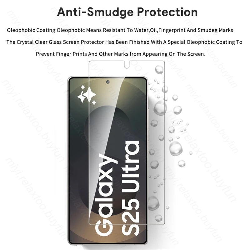 S 25 Case 5-1Pcs 9H Glass For Samsung Galaxy S25 S26 Ultra Edge S25Edge S25Ultra S25+ 5G Screen Protector Toughened Guard Cover