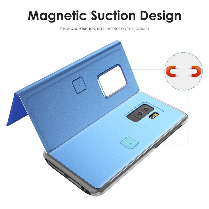 Mirror Flip Case for Samsung Galaxy S25 S24 Ultra S23 FE S22 S20 S21 Plus Back Cover for Galaxy S10 Plus S10e 5G Case