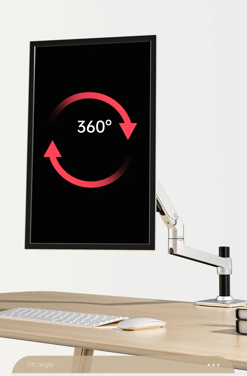 V62W  Wall Mount Aluminum Mechanical Spring Arm Monitor Holder Full Motion LCD LED Monitor Mount Arm Monitor Support