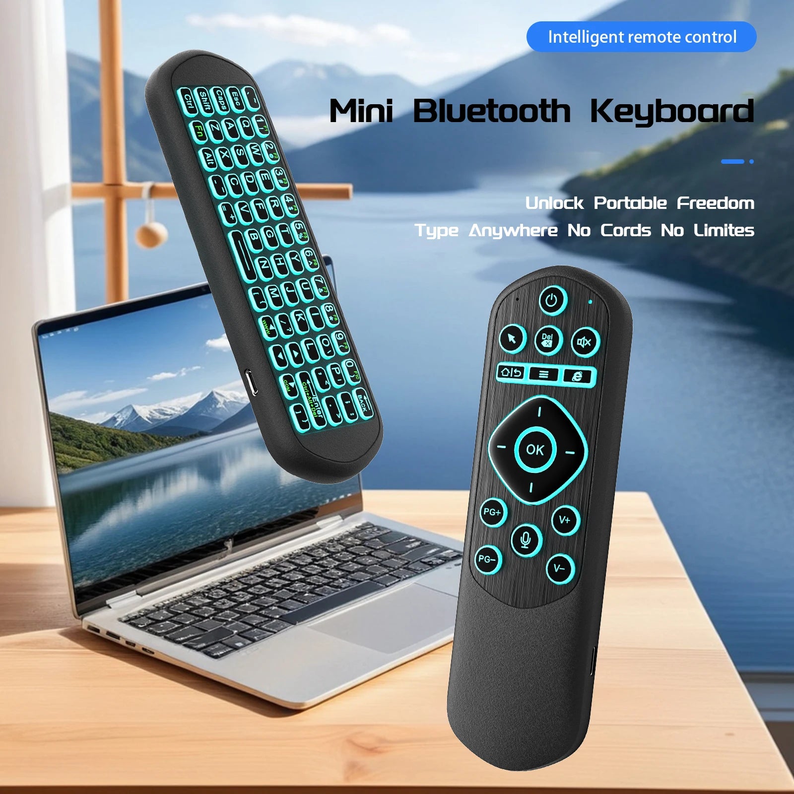 IPazzPort Mini 2.4G/BT Remote Wireless Air Mouse Keyboard