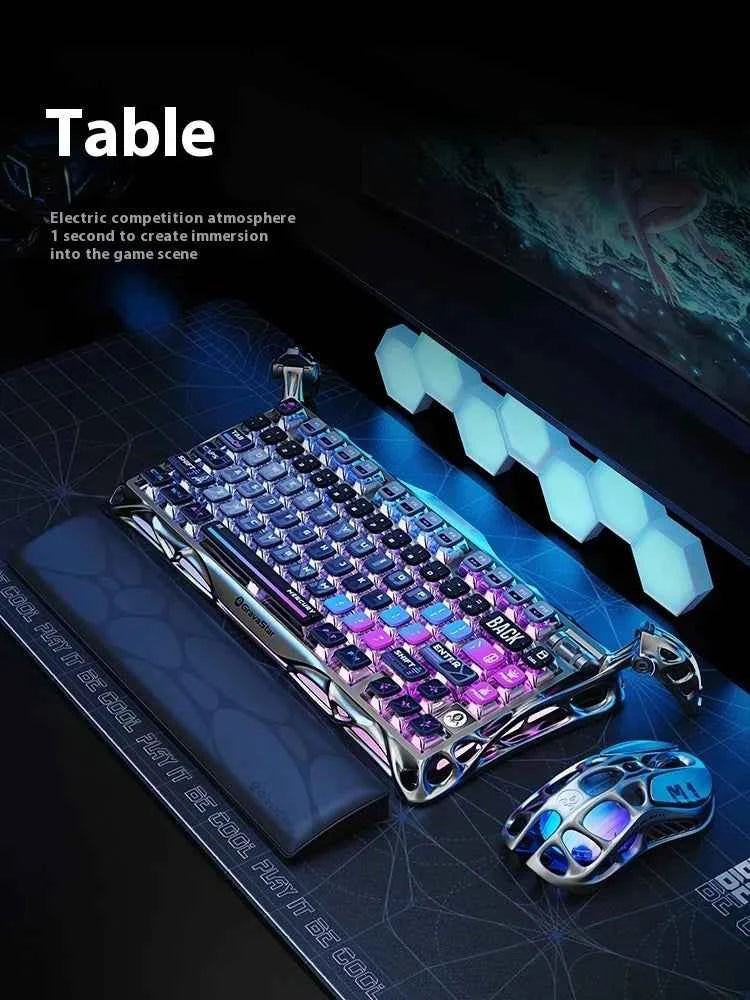 Gravastar K1 Bluetooth Wireless Mechanical Keyboard Aluminium Alloy Tri-Mode RGB E-sports Gaming Keyboard Custom PC Accessories