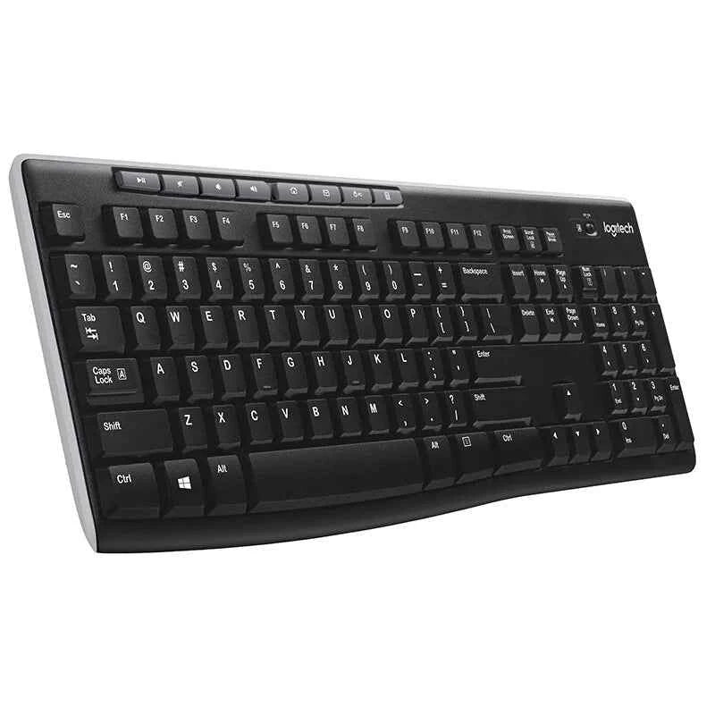 Logitech K270 Wireless Keyboard Full Size - Quiet Multimedia Keys, Spill-Resistant for PC, Laptop, Office Home Business