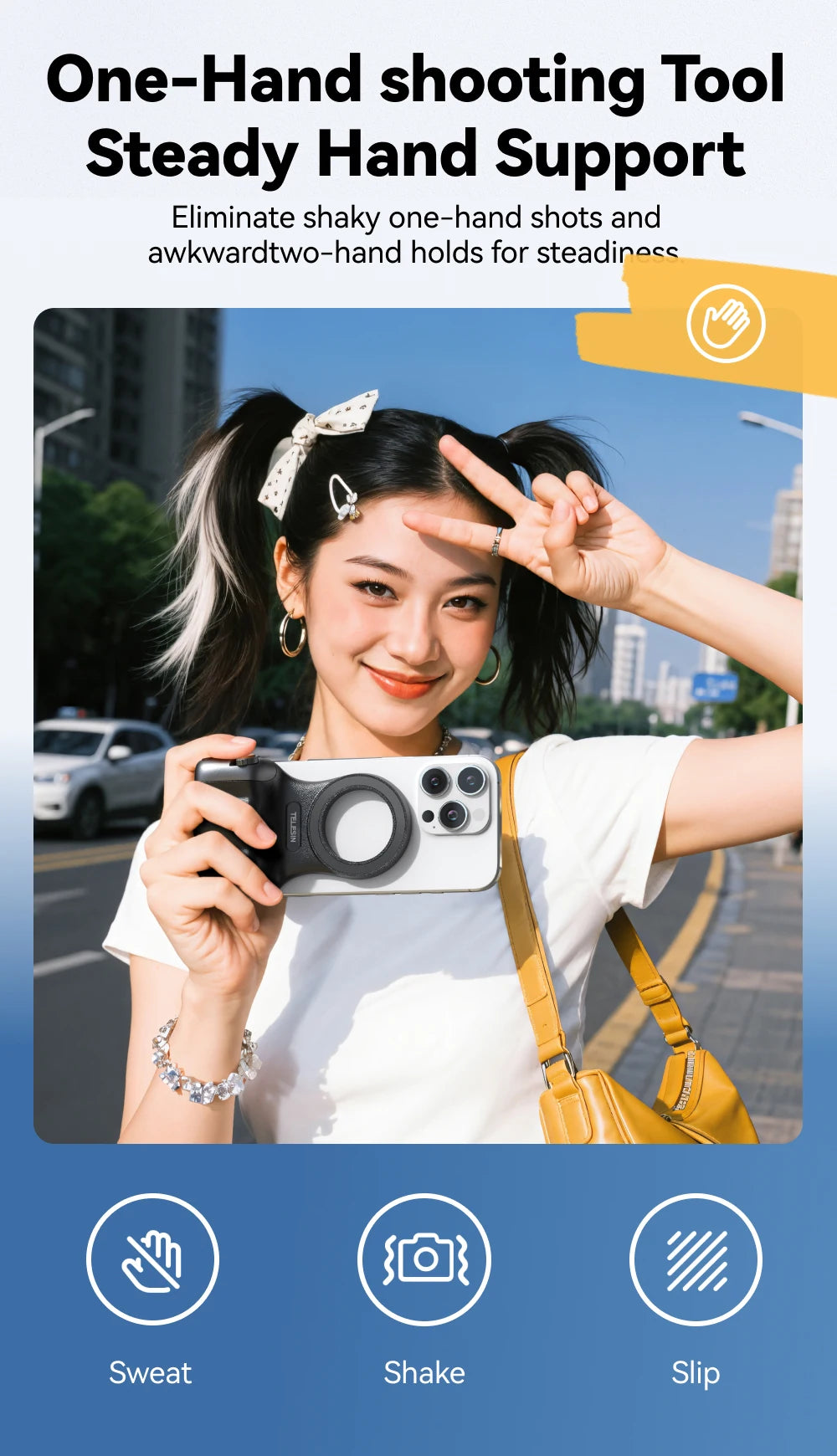 TELESIN Magnetic Phone Camera Shutter Grip and Fill Light Set Shooting Aid Remote Control Handle for Iphone HUAWEI SAMSUNG Phone