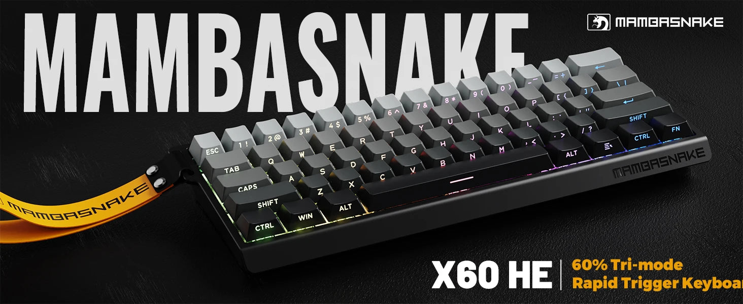 X60 HE 60% Rapid Trigger Wireless Gaming Keyboard,Hall Effect Magnetic Switches,Adjustable Actuation,8KHz Polling Rate