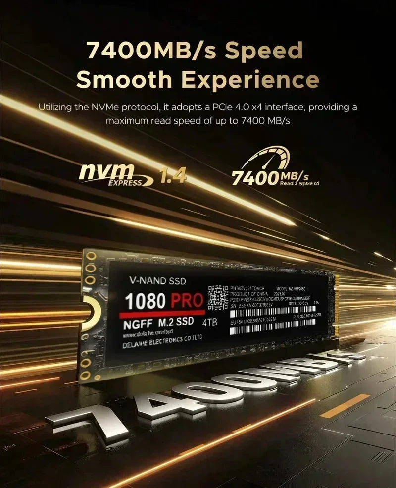 Original SSD 1080PRO 1TB Hard Disk Drive 2TB M2 NGFF NVME Interface Internal Solid State Hard Drive for Laptop Desktop Notebook