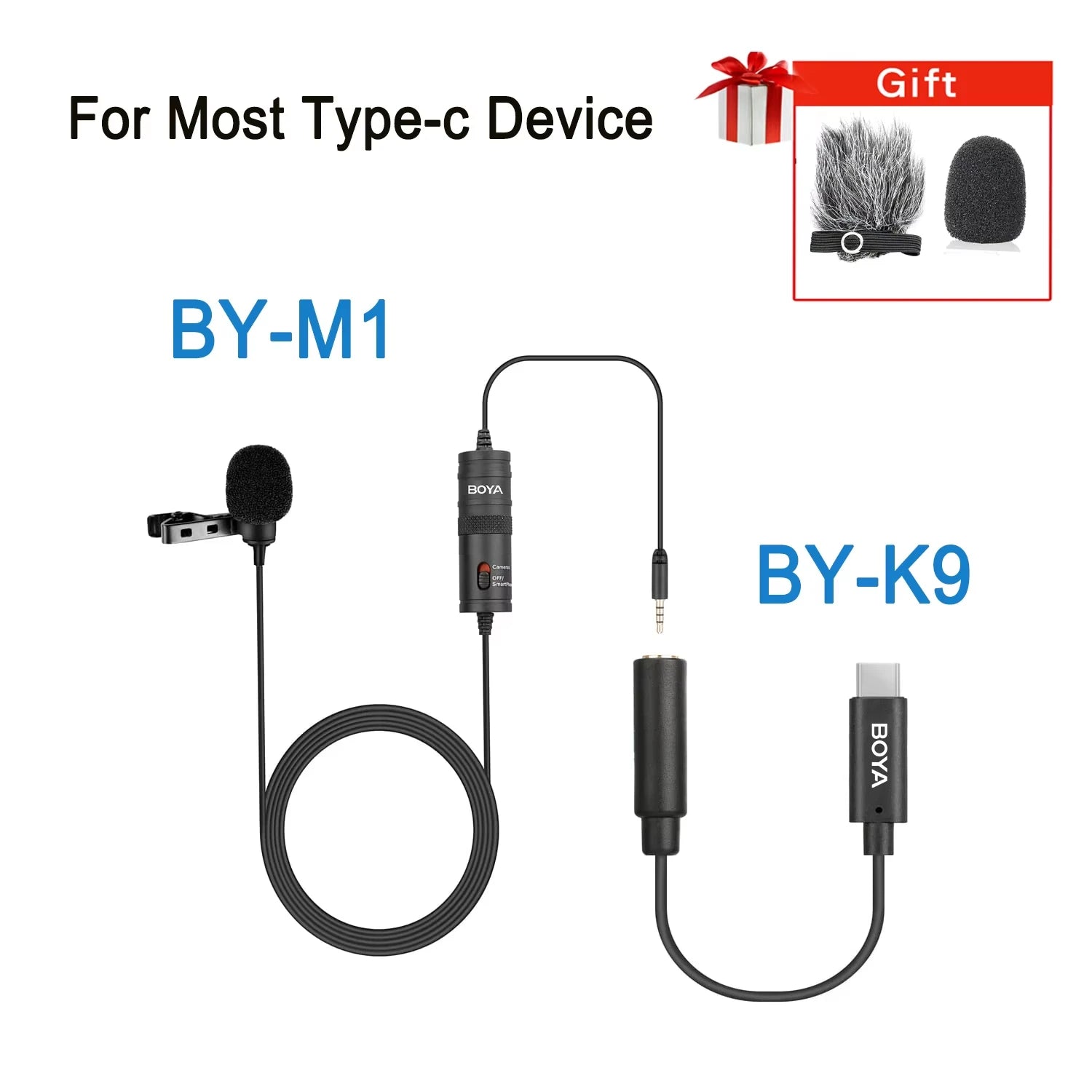 BOYA BY-M1 Condenser Lavalier Lapel Clip-on Microphone 3.5mm TRRS 6M Mic For PC iphone DSLR Camera YouTube Recording Streaming - WinSupport Tech