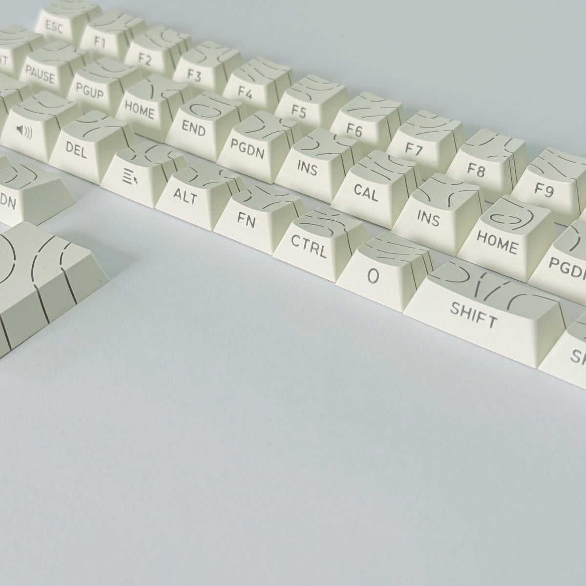 Lines Sided Shine Through Keycaps Cherry Profile Black White 97/133 Keys Customer keycaps for Mechanical Keyboard 60% 65% 75%