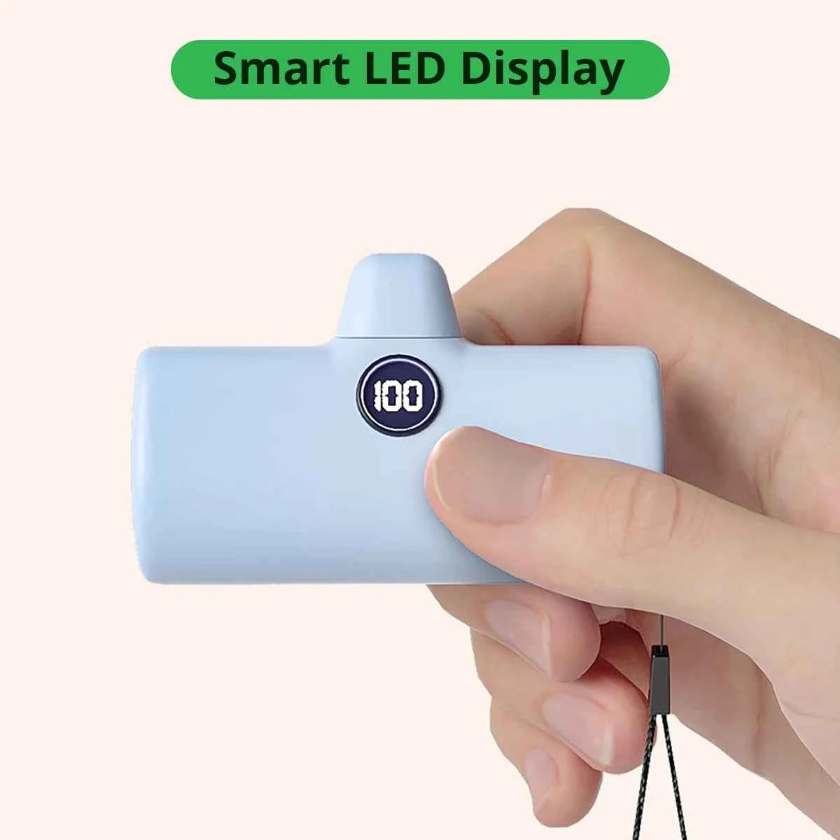 Fast Charge Portable Charger for iPhone Samsung Xiaomi Compact External Spare Battery Built-in Plug PD Fast Charging Power Bank