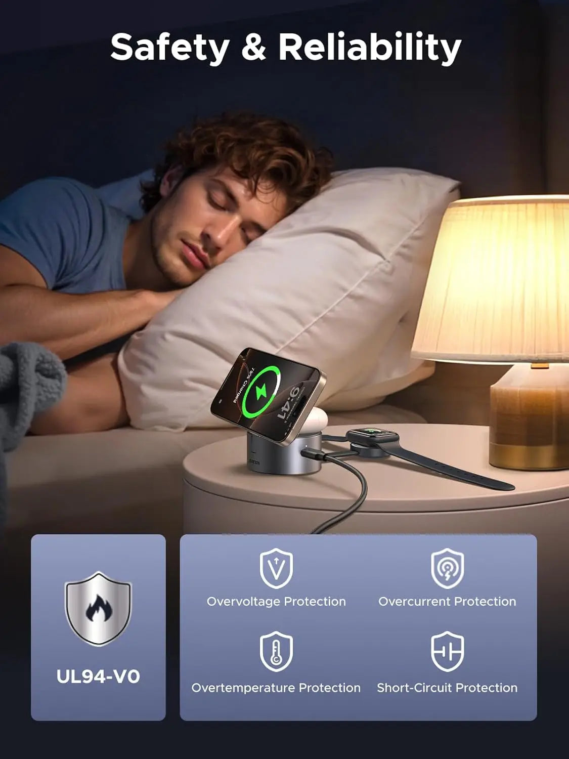 Qi2 15W 3-in-1 Magnetic Foldable Wireless Charger for iPhone, Apple Watch, AirPods, Travel-Friendly