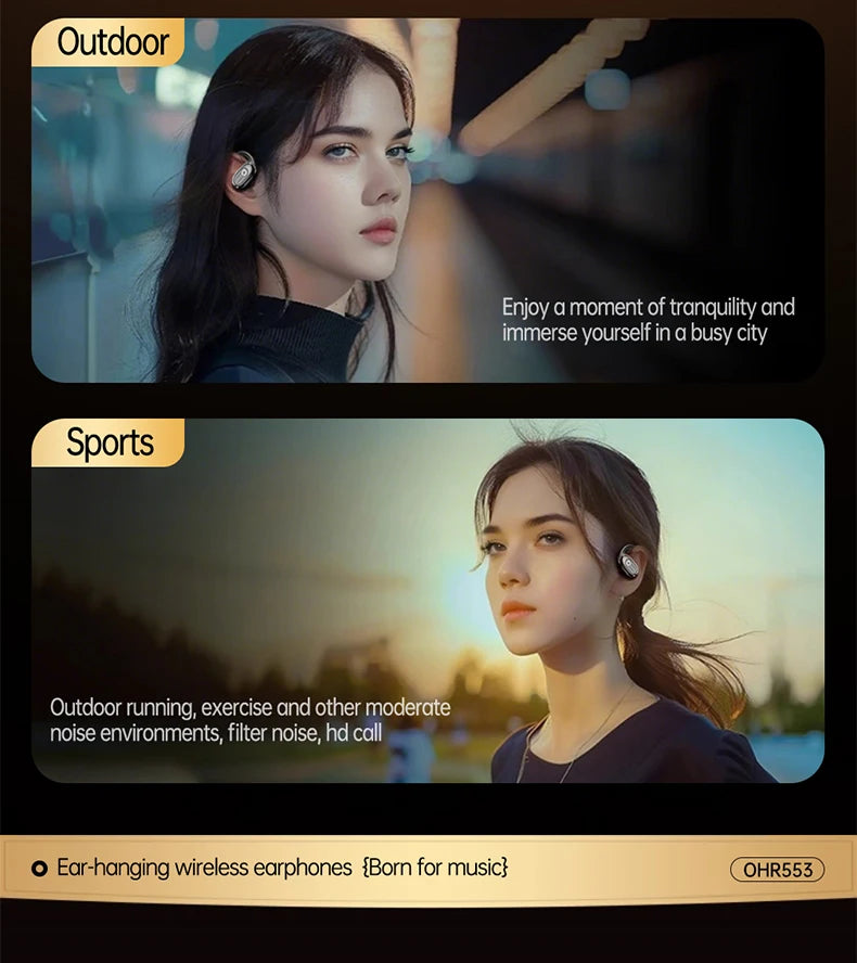 [Official Acer Product] Ohr553 Wireless Bluetooth Earphones with Earhook Design, Ows Design, Hd Calls, Comfortable Wear, Suitable for Sports and Running, Compatible with Mobile Phones, Tablets, and Laptops