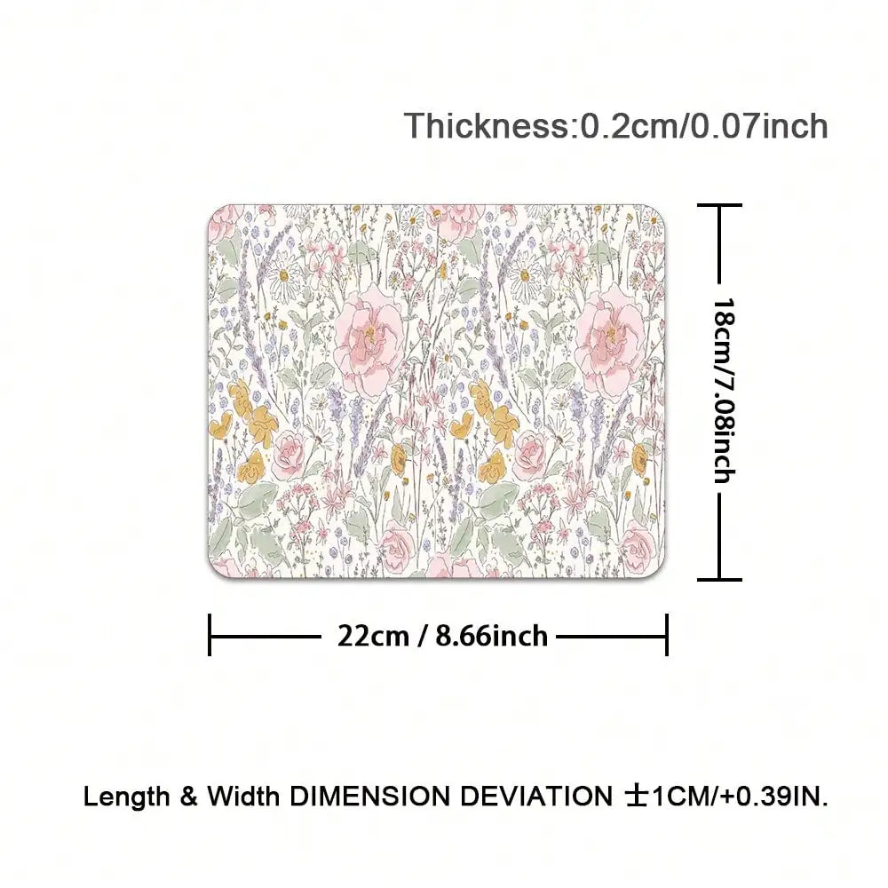1pc Cute Floral Desk Mat Pink Flowers Plant Mouse Pad XXL Large Extended Gaming Mousepad Women Office Decor Desk Pad, Big Laptop Computer Keyboard And Mouse Mat