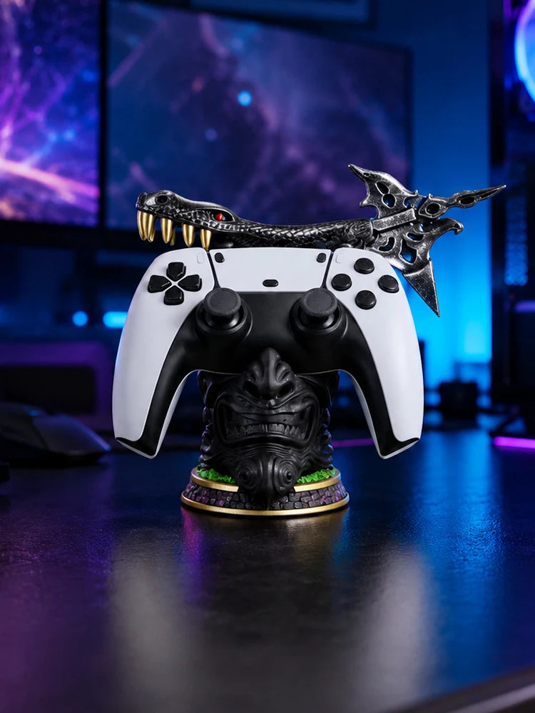 Creative Imitation Demon Resin Game Controller Stand Fit Ps5 Ps4 Xbox Switch Gamepad Support Desktop Decor Gaming Accessories