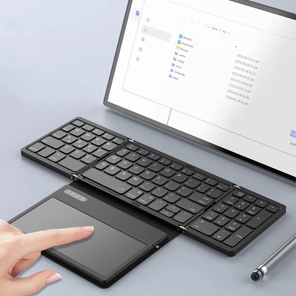 ALLOYSEED Foldable Bluetooth Keyboard with Large Touchpad
