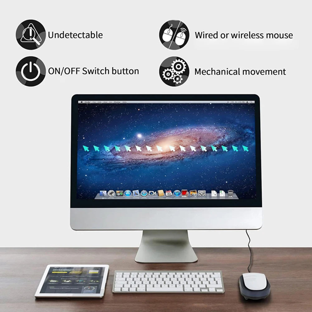 Mouse Jiggler Undetectable Mouse Mover Virtual Automatic Move Wiggle Shaker Simulator with ON/OFF Switch for Computer Awakening